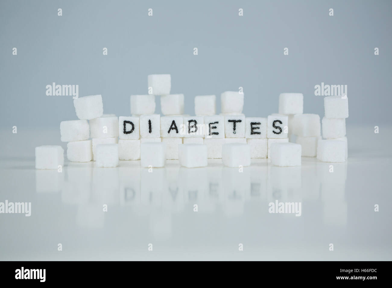 Le sucre en cubes énonçant le diabète Banque D'Images
