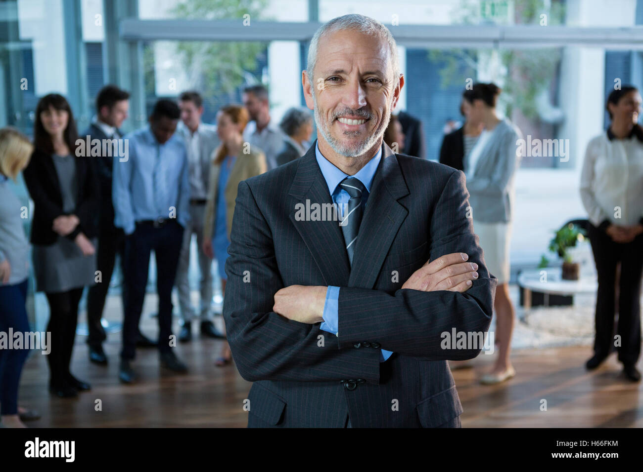 Portrait of businessman standing in office Banque D'Images
