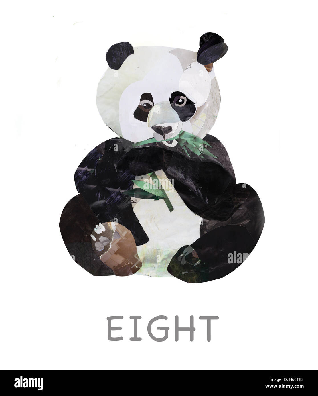 Panda eating bamboo Banque D'Images