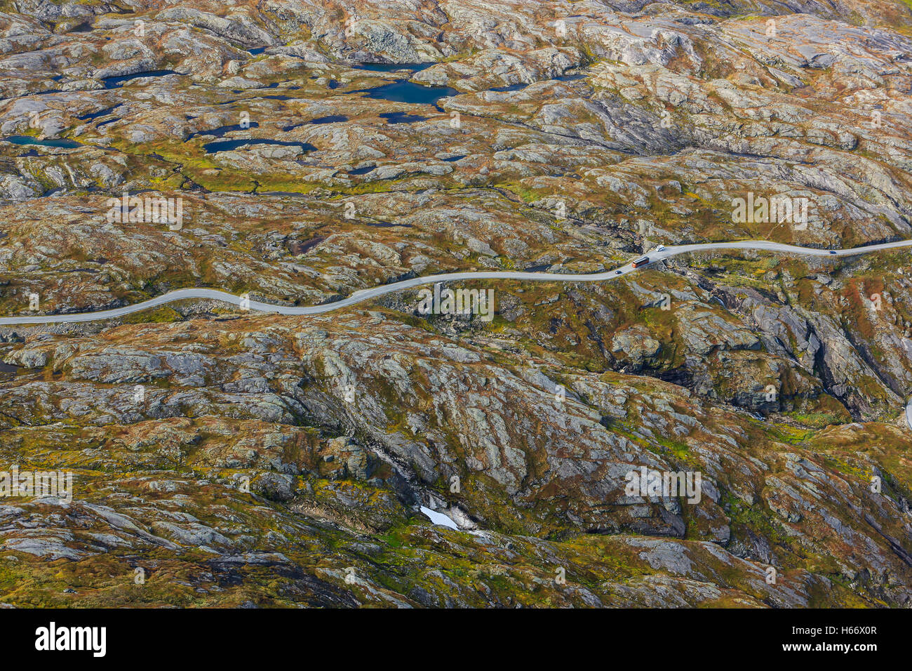 La route de la montagne Dalsnibba, une municipalité de Stranda dans le comté de Møre og Romsdal (Norvège) Banque D'Images