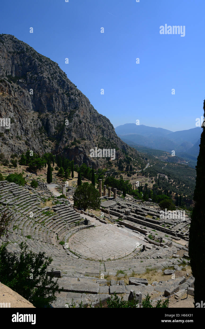 Site archéologique de Delphes, Grèce Banque D'Images