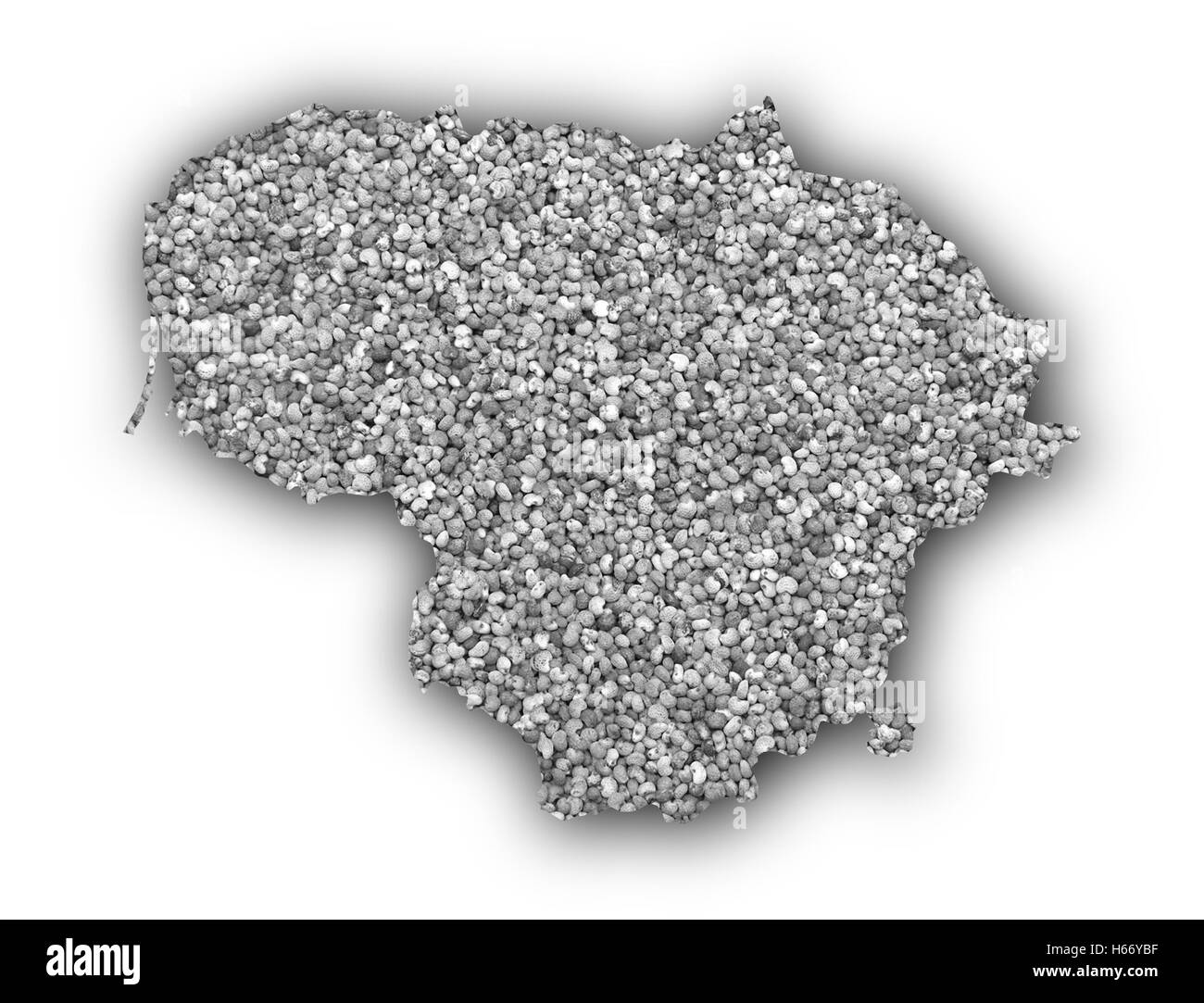 Carte de la Lituanie sur les graines de pavot Banque D'Images