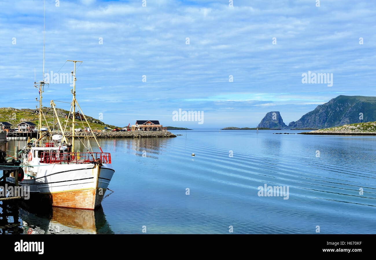 Paysage de l'île de Mageroya près de Gjesvær, Nordkapp, Norvège Banque D'Images