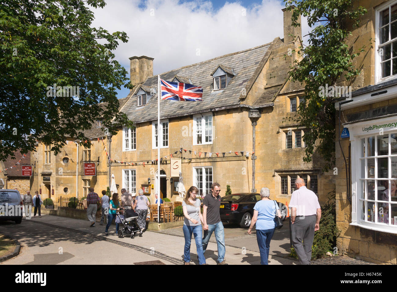 Un drapeau à Broadway, les Cotswolds Banque D'Images