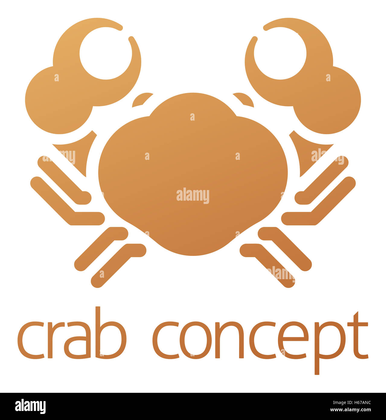 Une illustration conceptuelle d'un crabe icône avec un espace réservé au texte Banque D'Images