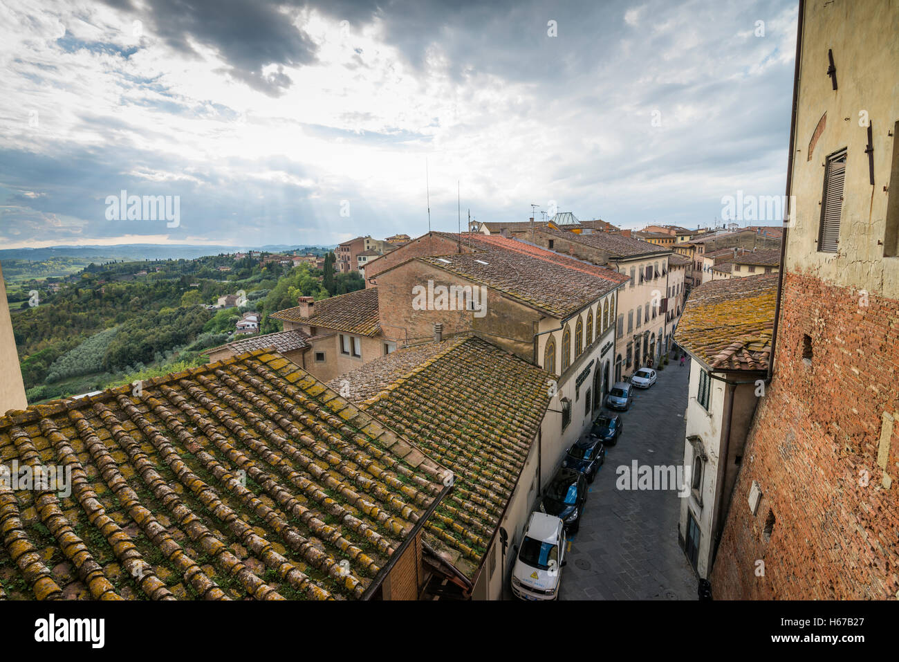 De la rue San Miniato, en Toscane, Italie, Union européenne, Europe Banque D'Images