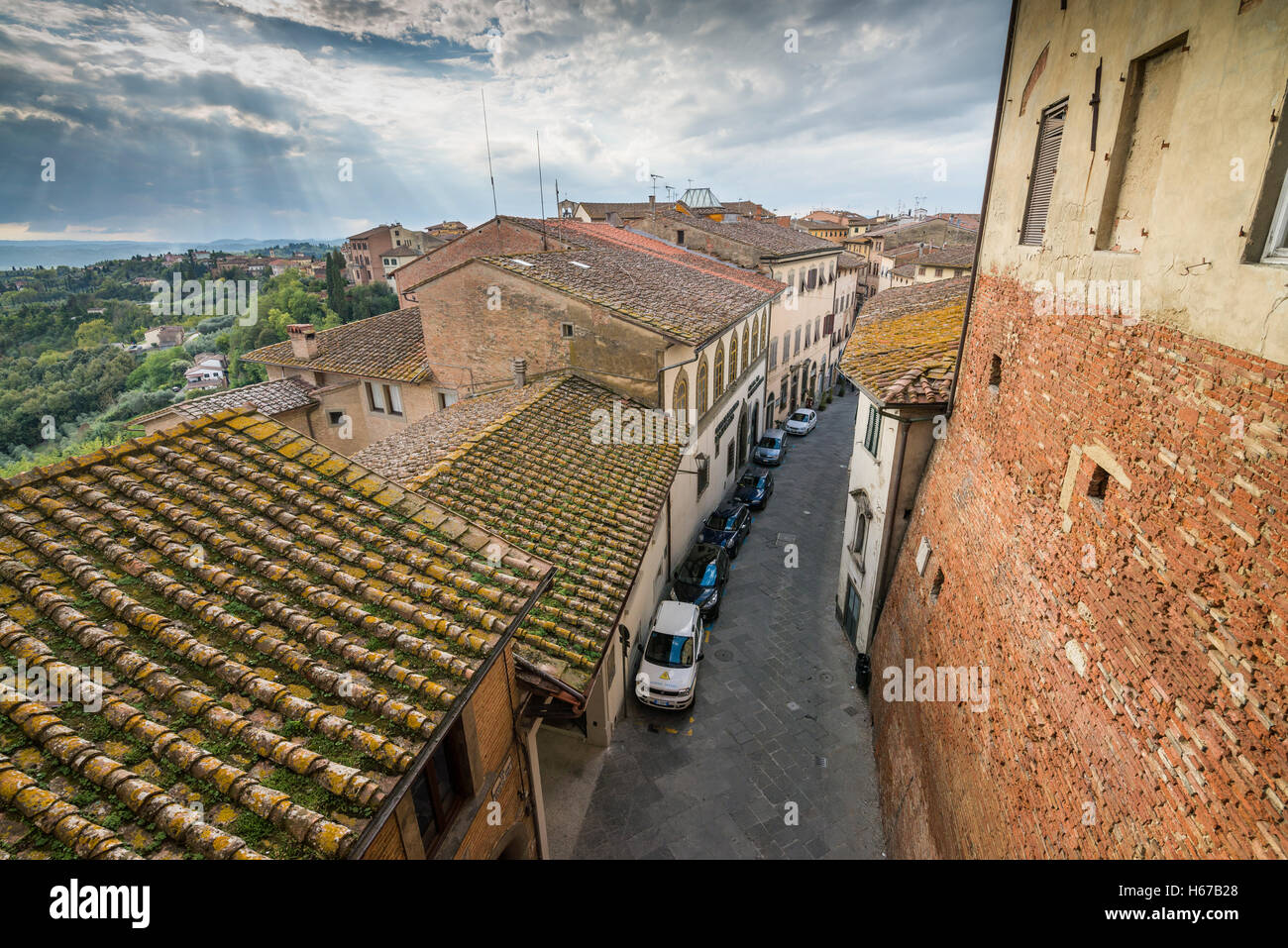De la rue San Miniato, en Toscane, Italie, Union européenne, Europe Banque D'Images