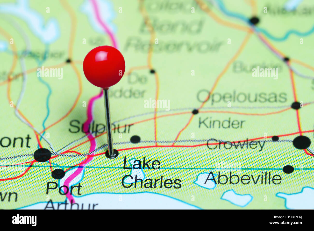 Usa lake charles map Banque de - Lake Charles Sur Une Carte De La Louisiane Etats Unis H67e6j