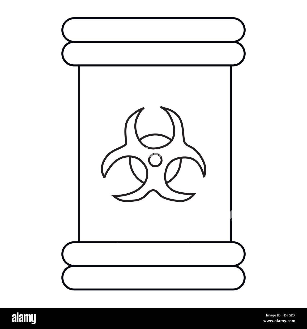 Signe symbole Biohazard, icône de style contour Illustration de Vecteur