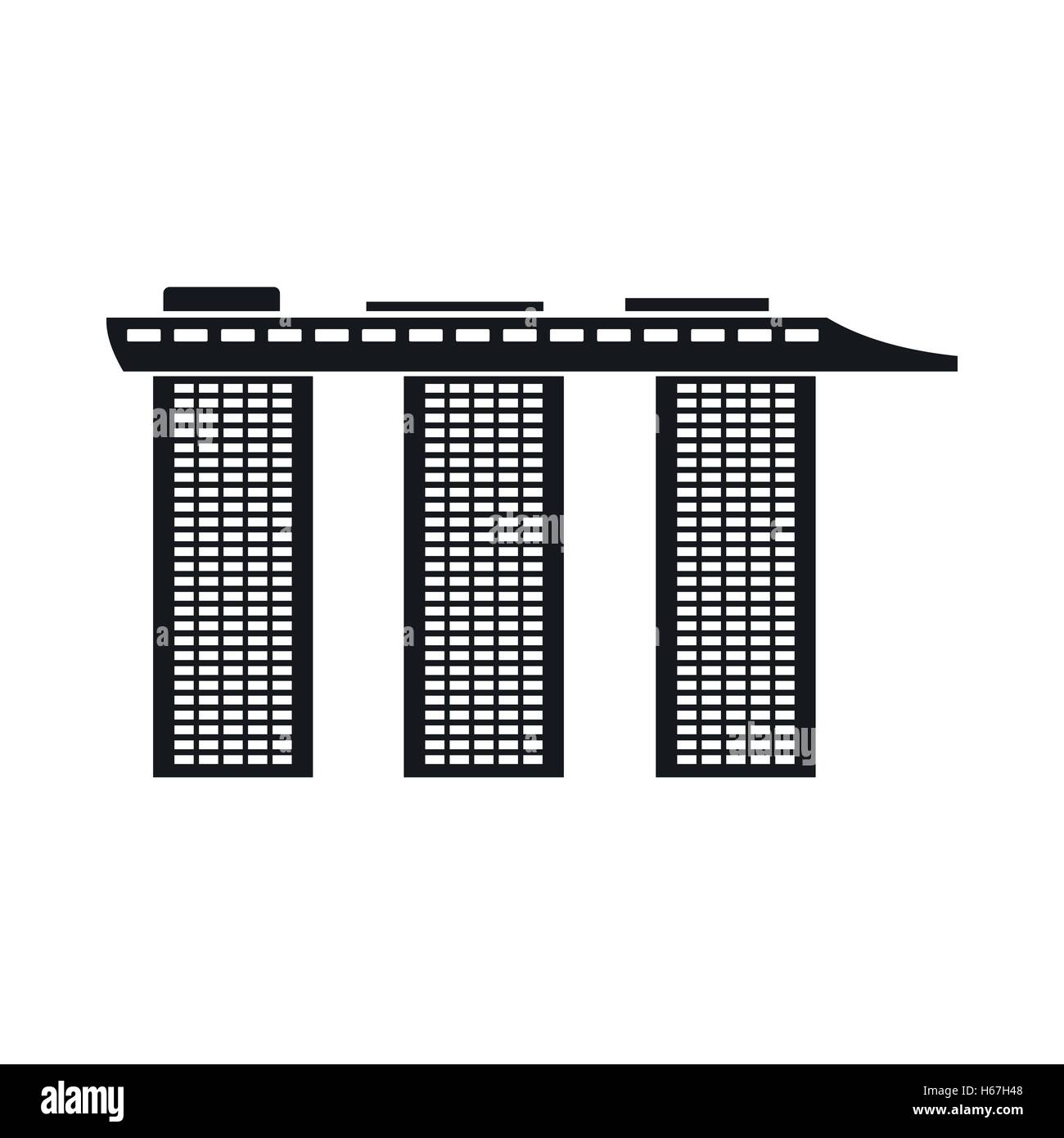Marina Bay Sands Hotel, icône de Singapour Illustration de Vecteur