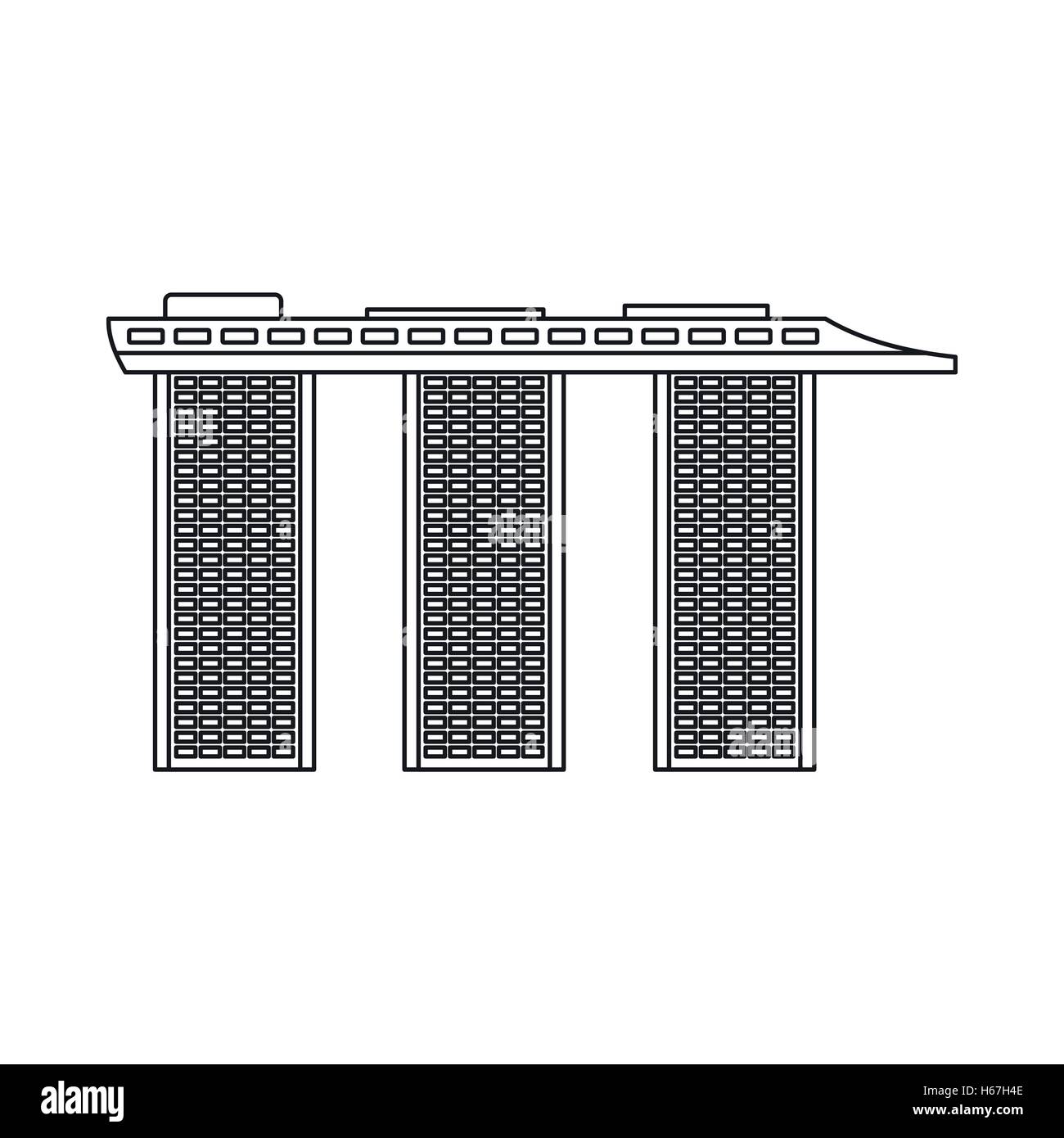 Marina Bay Sands Hotel, icône de Singapour Illustration de Vecteur