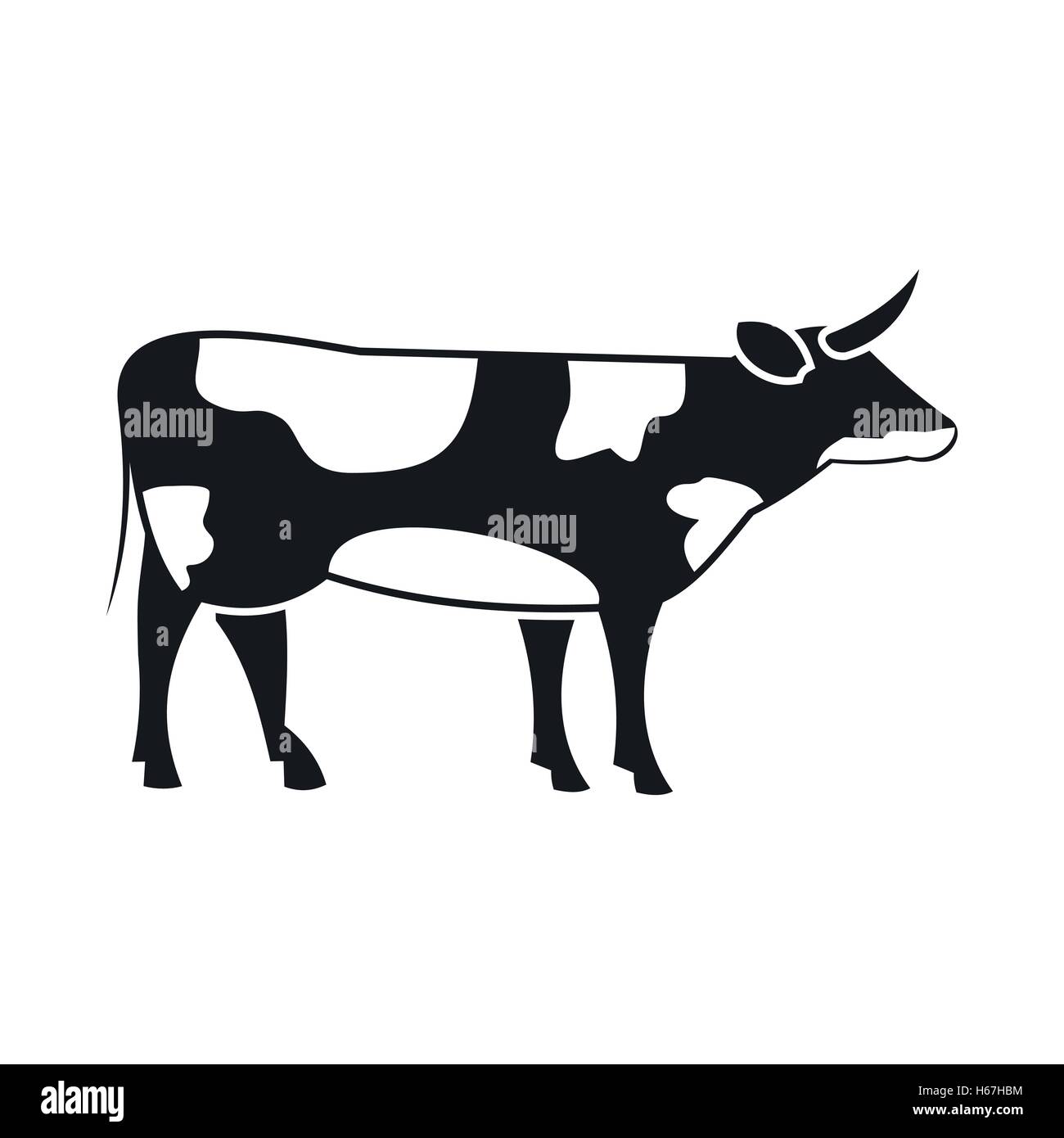 L'icône de vache Suisse, le style simple Illustration de Vecteur