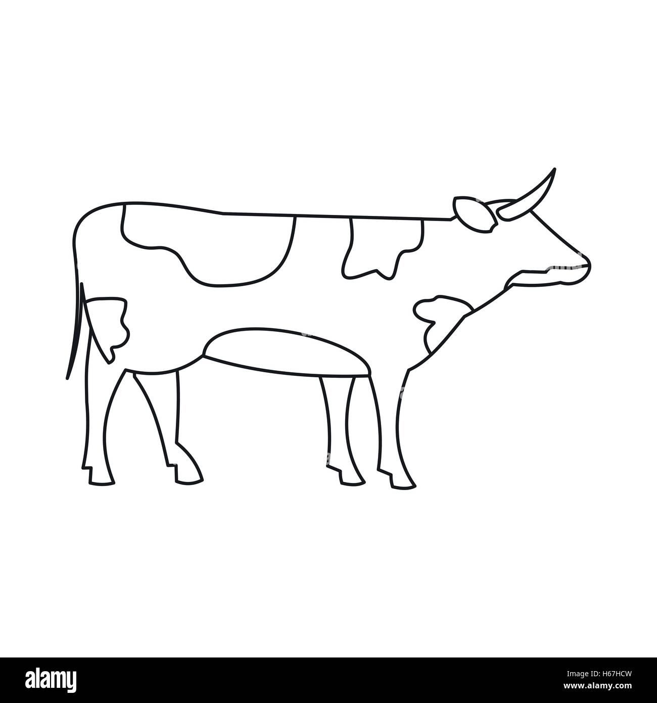 Vache suisse, icône de style contour Illustration de Vecteur