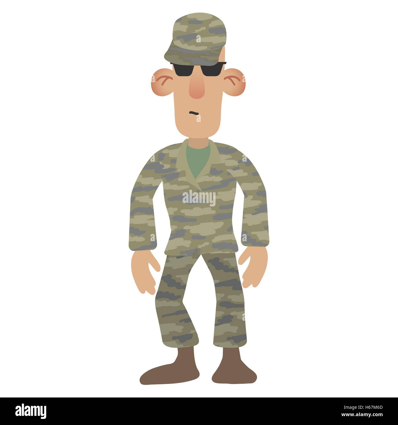 Homme soldat Cartoon Illustration de Vecteur