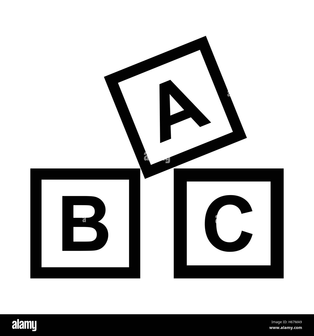 Les blocs ABC icône simple jouet Illustration de Vecteur