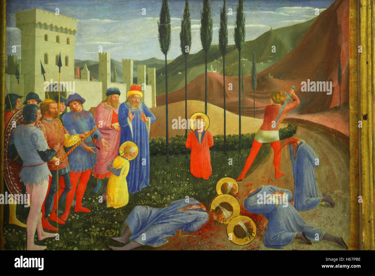 Le martyre des Saints Côme et Damien par Fra Angelico Banque D'Images