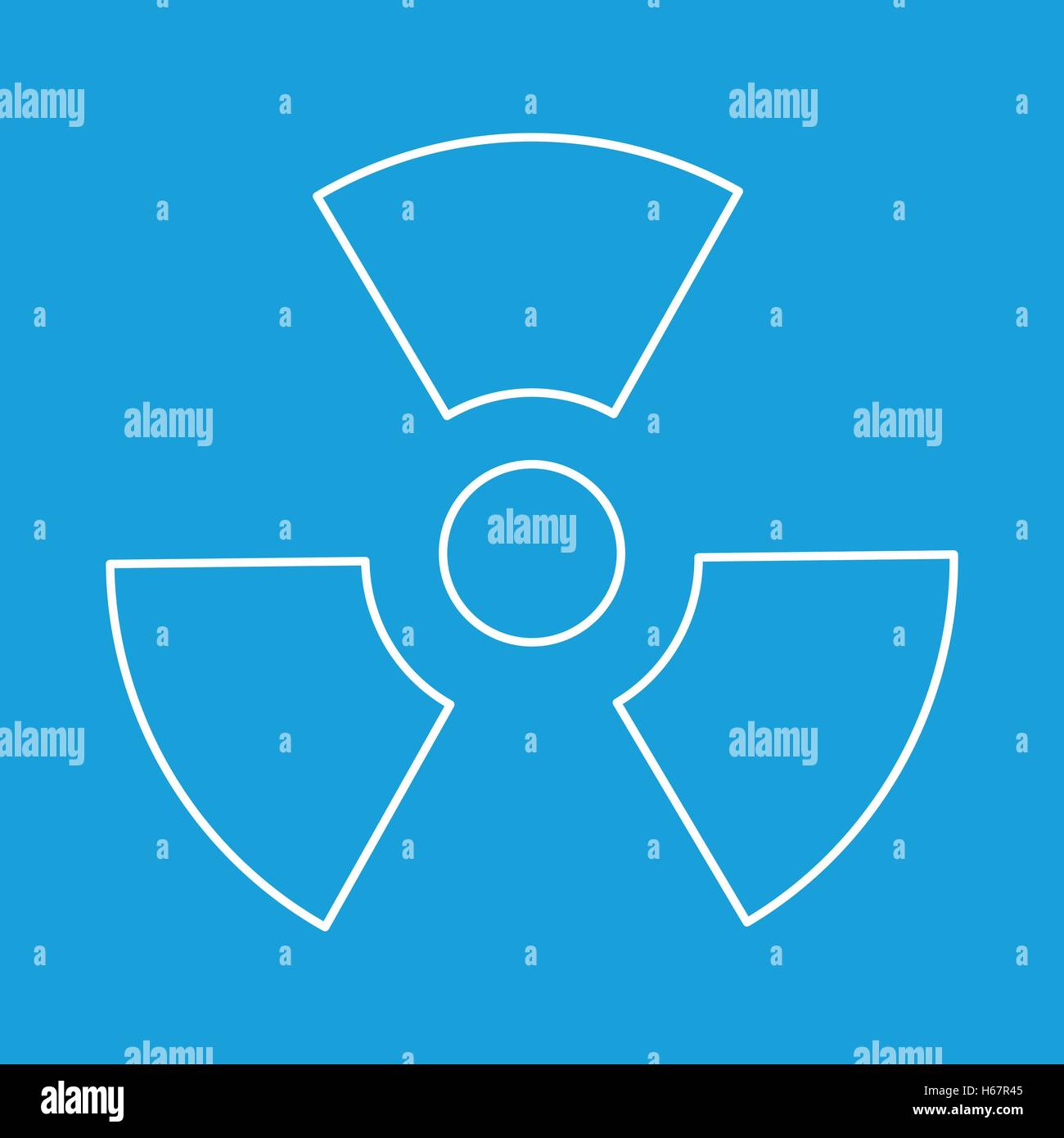 L'icône de la ligne mince rayonnement Illustration de Vecteur