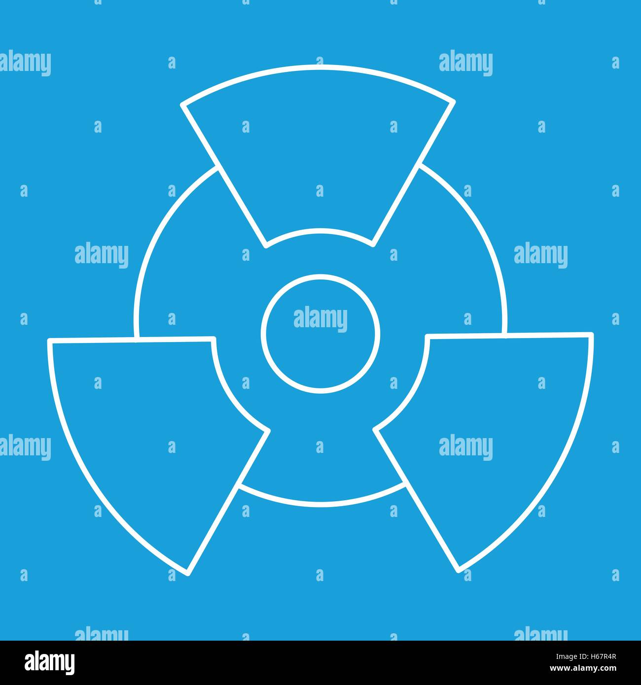 Nouvelle icône de la ligne mince rayonnement Illustration de Vecteur