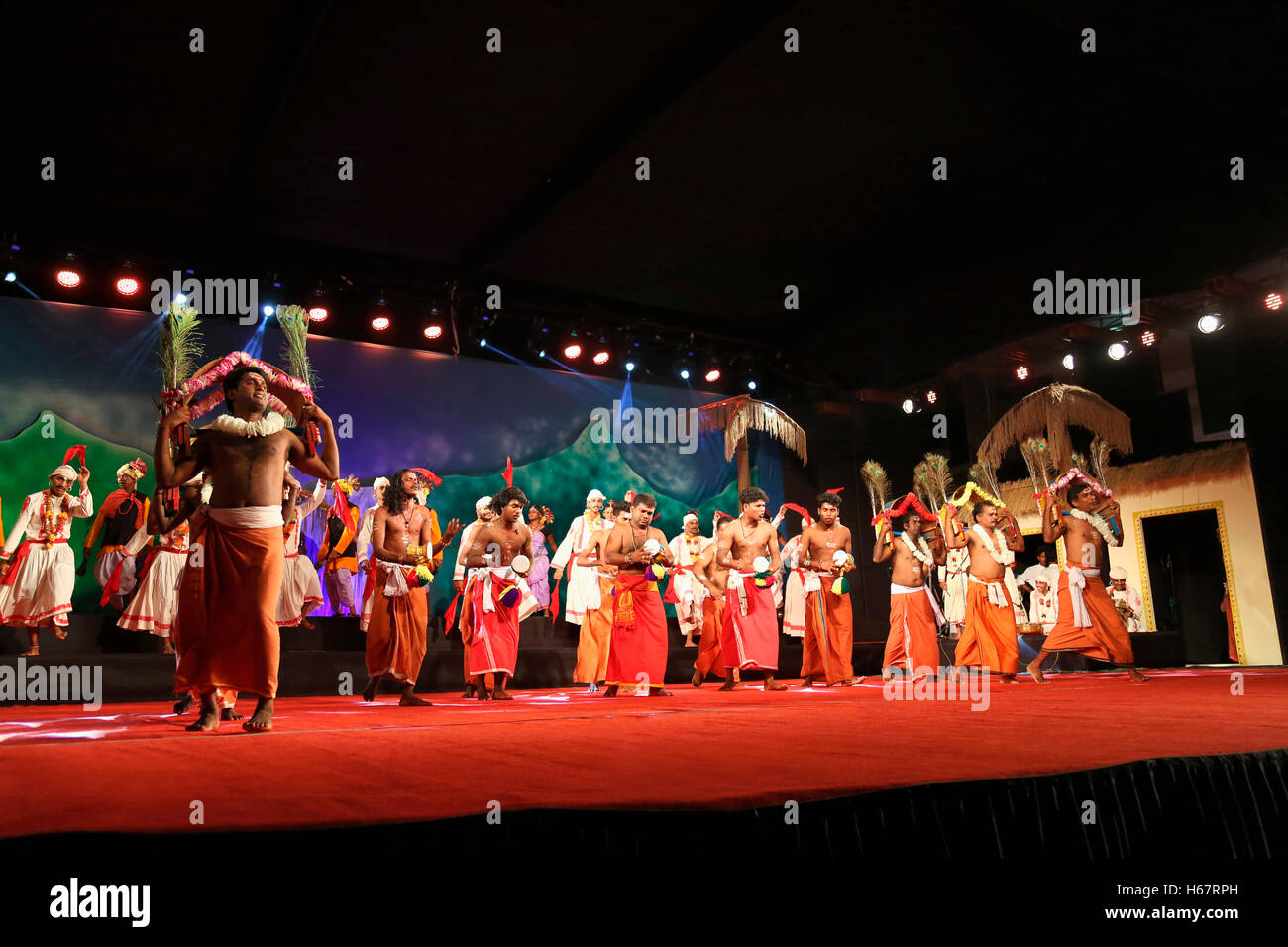 Danse Kavadi, Kerala, Inde Banque D'Images