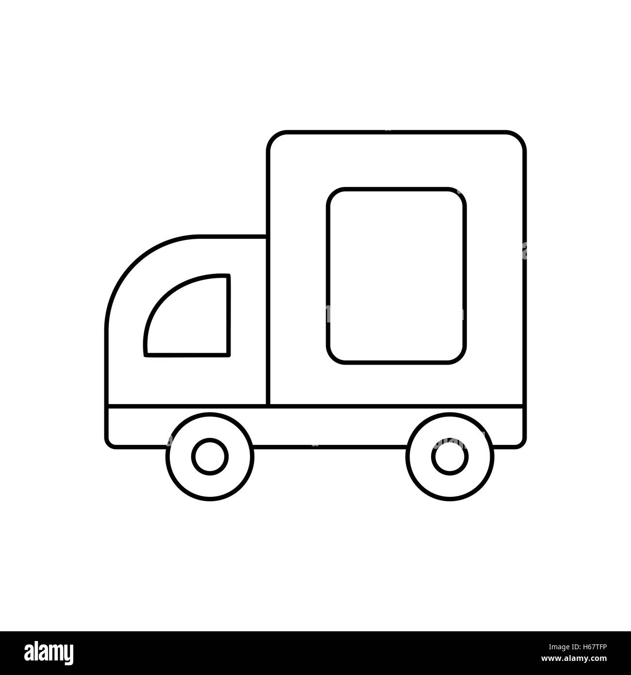 L'icône de la ligne de camion moyen Illustration de Vecteur
