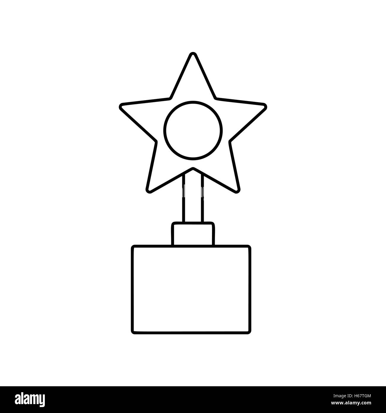 L'icône de la ligne du prix de l'étoile Illustration de Vecteur