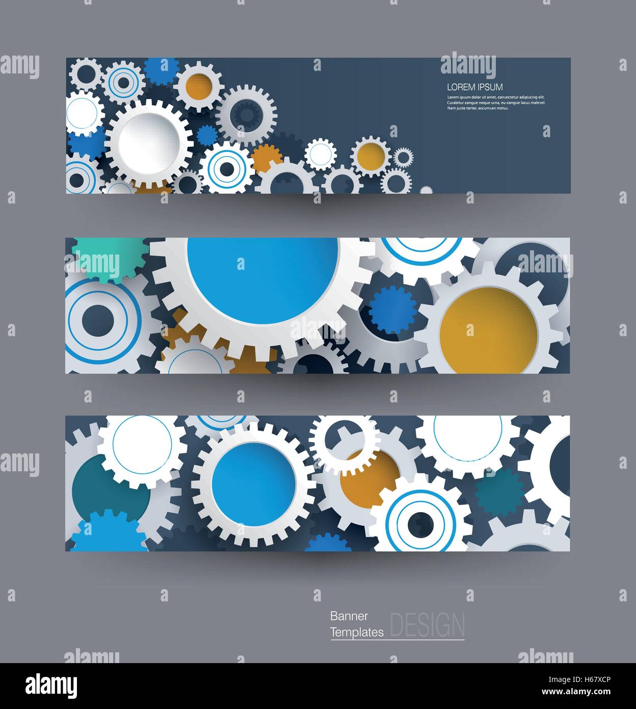 Vector abstract roue dentée, bannières. La technologie et l'ingénierie de haute technologie, la technologie de l'information machine concept futuriste. Illustration de Vecteur