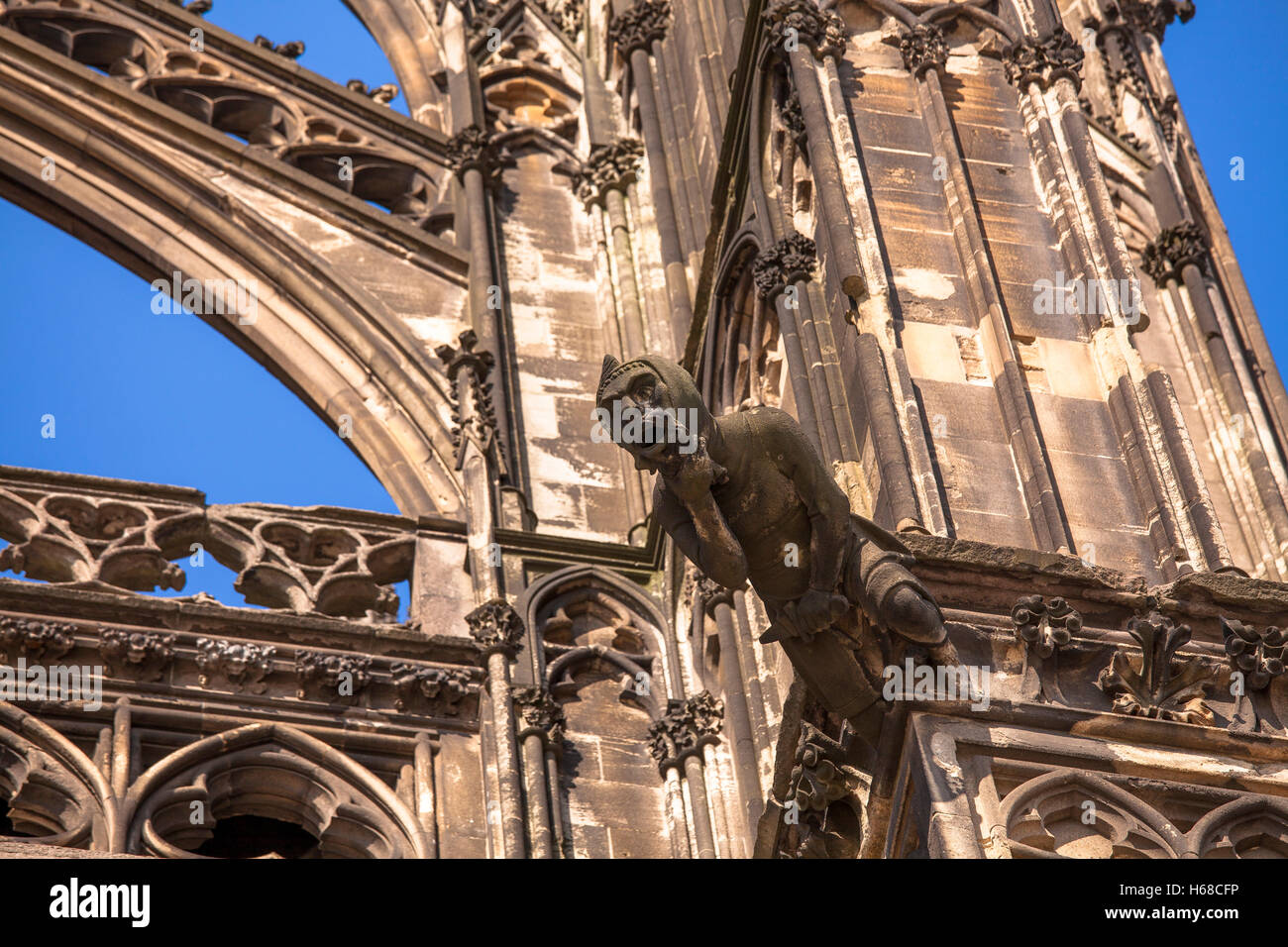 L'Europe, l'Allemagne, Cologne, gargouille à la partie sud de la cathédrale. Banque D'Images