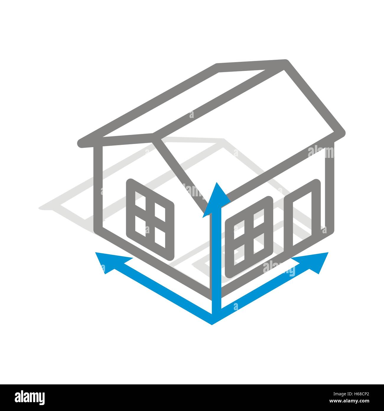 Dimensions de la chambre, l'icône 3D isométrique style Illustration de Vecteur