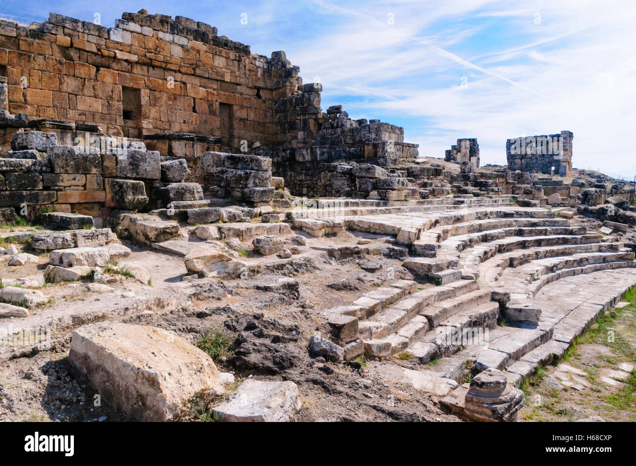 Amphithéâtre romain de Hieropolis, Pamakkule, Turquie Banque D'Images