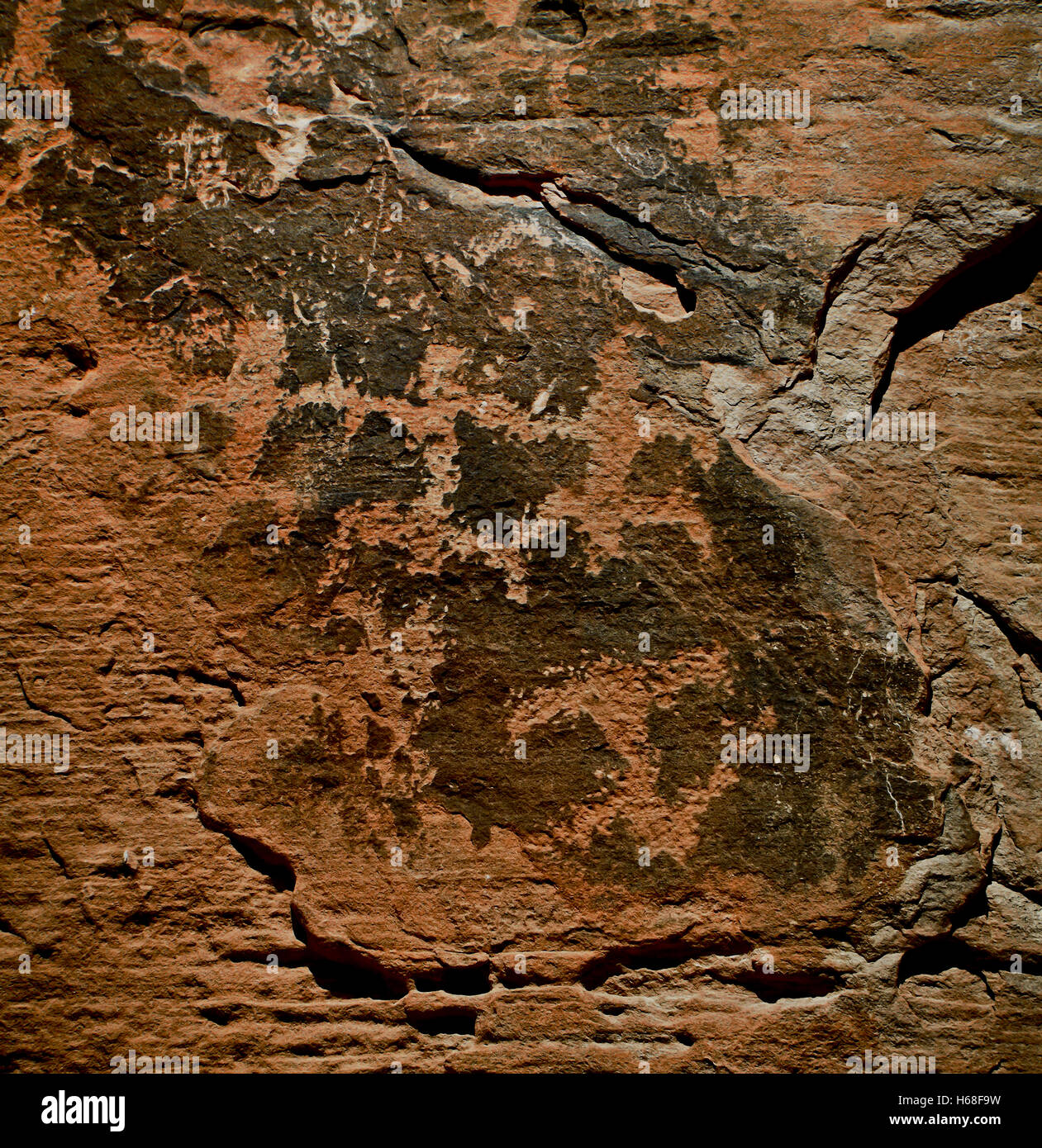 La Vallée de Feu de pétroglyphes de Red Rock Banque D'Images