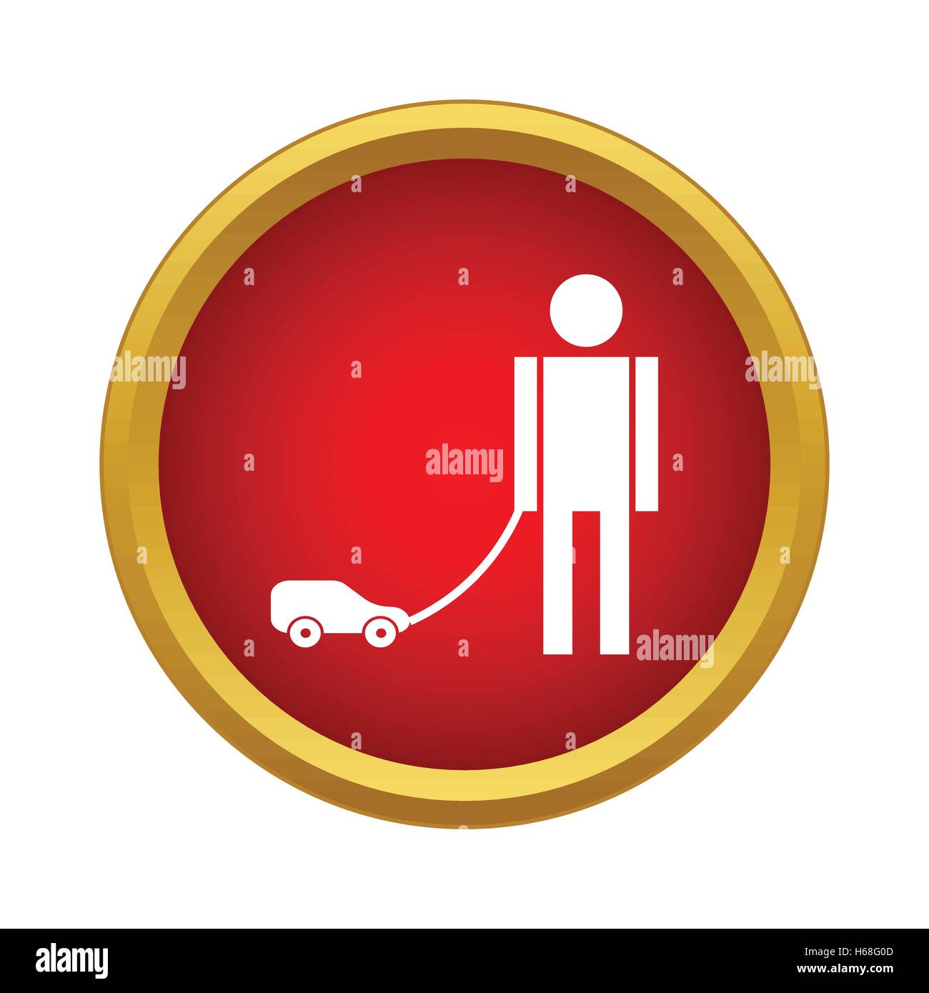 Les enfants qui jouent avec l'icône de la machine, le style simple Illustration de Vecteur