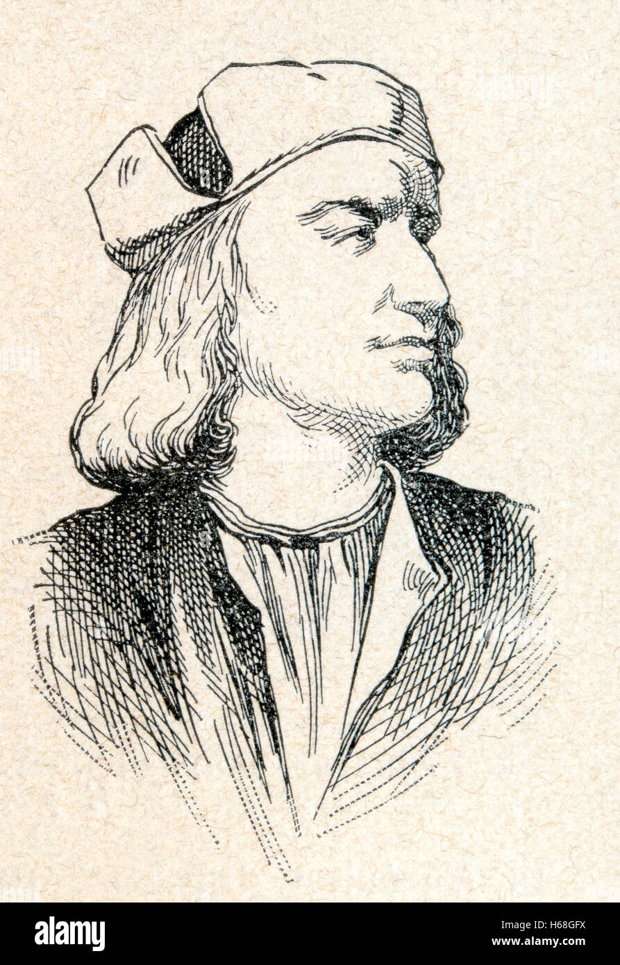 Erwin von Steinbach,c. 1244 - 1318. L'architecte allemand, et une figure centrale dans la construction de la cathédrale de Strasbourg. Banque D'Images