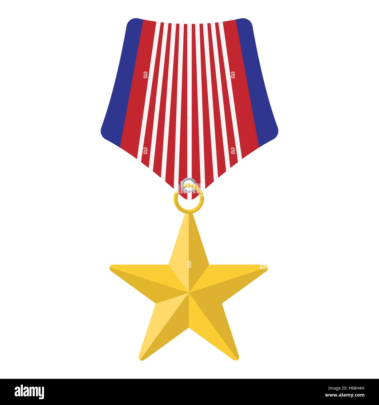 Médaille avec star icône dessin animé Illustration de Vecteur