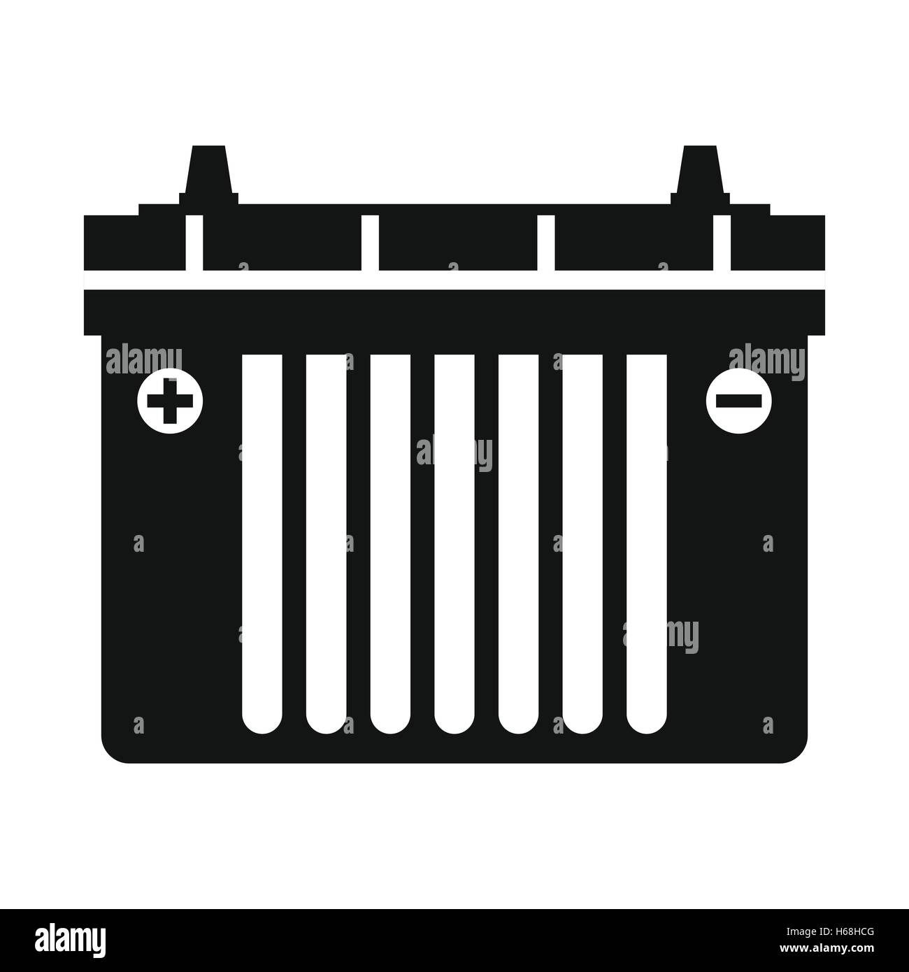 L'icône de batterie à plat noir Illustration de Vecteur