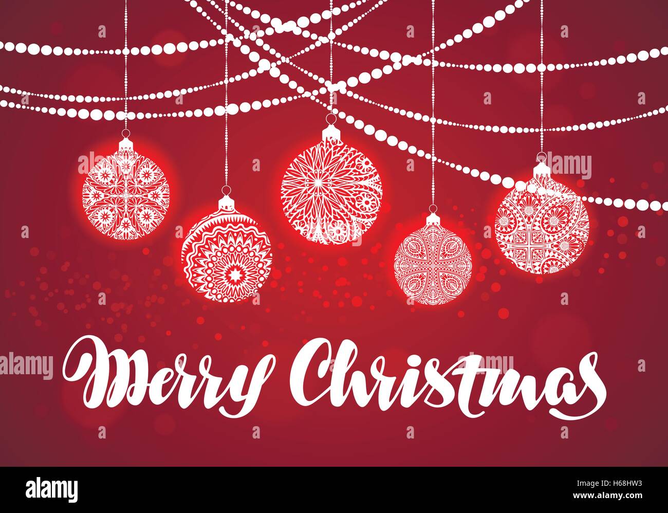 Joyeux Noël. Décorations de Noël et des boules. Vector illustration Illustration de Vecteur