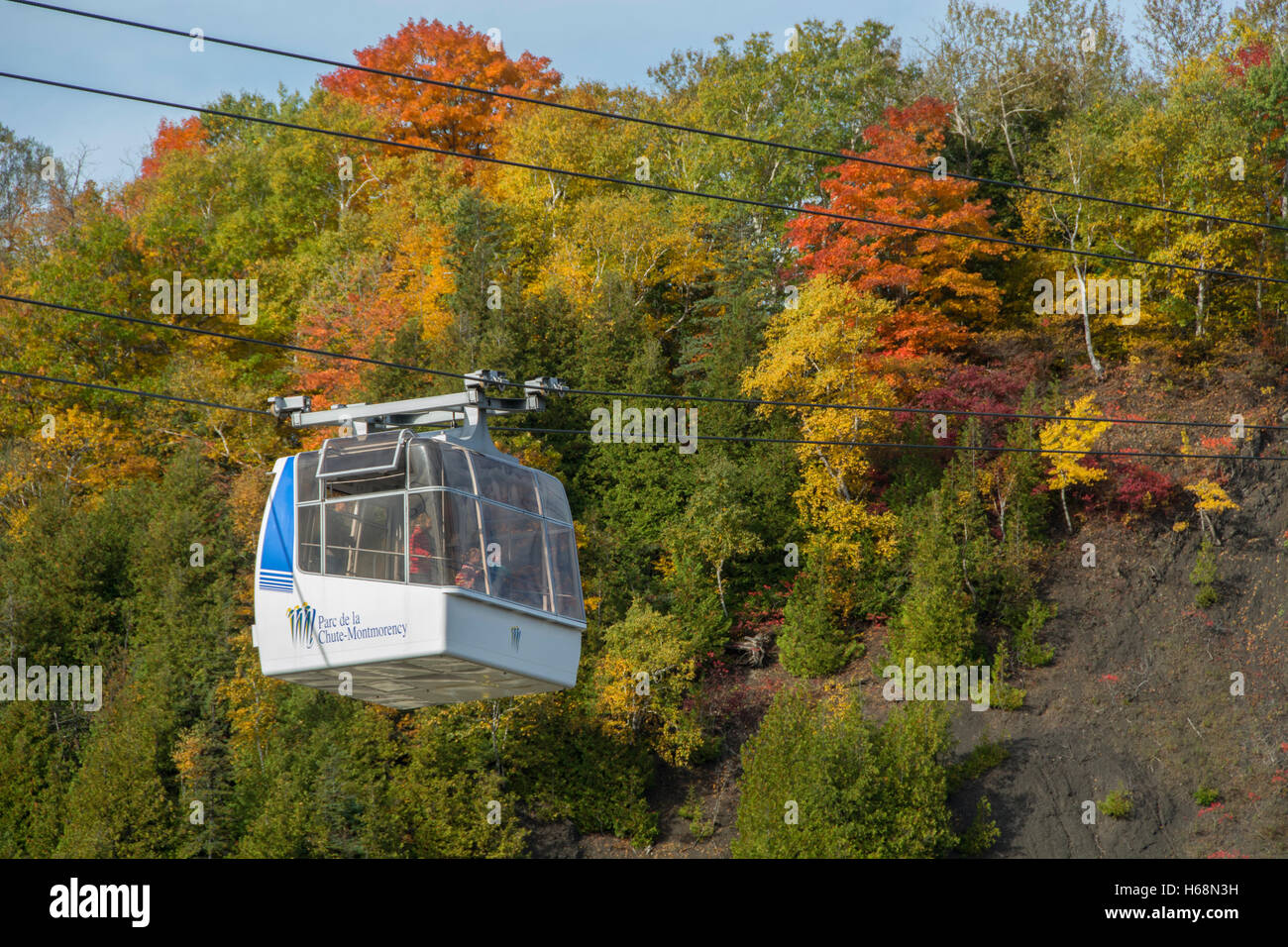 Canada, Québec, Québec. Chutes Montmorency, à l'embouchure de la rivière Montmorency, alias Le Parc de la Chute-Montmorency. Banque D'Images