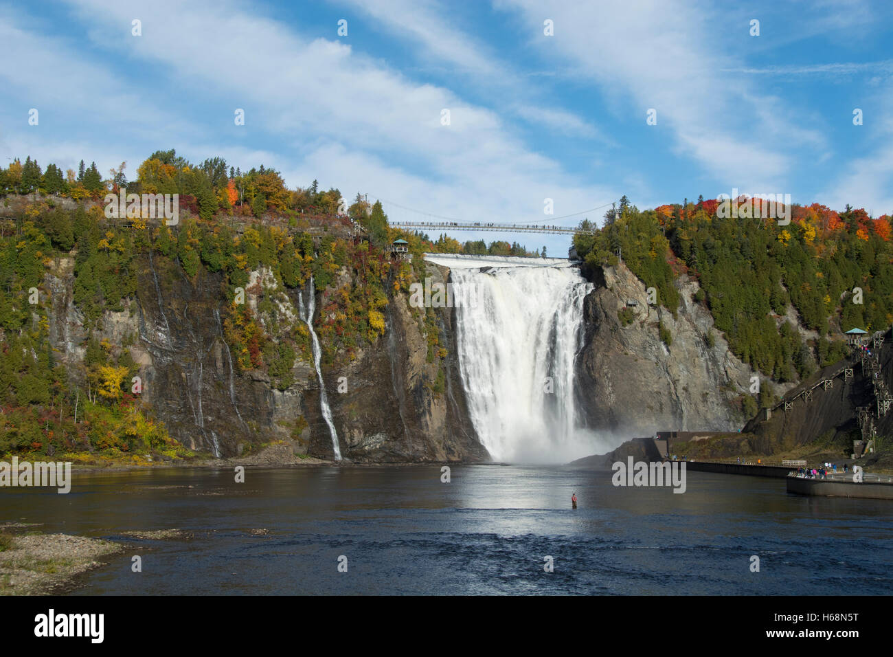 Canada, Québec, Québec. Chutes Montmorency, à l'embouchure de la rivière Montmorency, alias Le Parc de la Chute-Montmorency. Banque D'Images