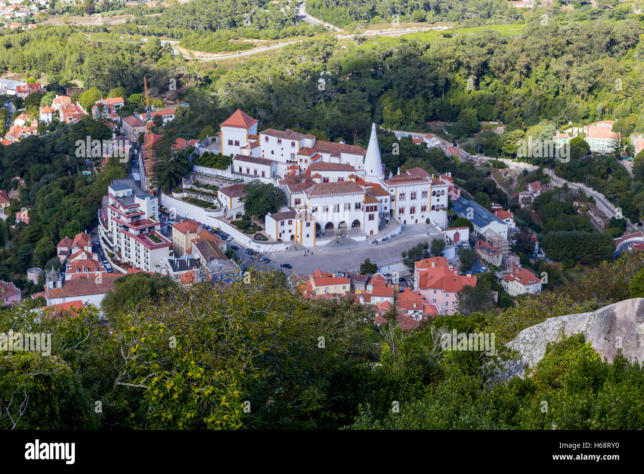 Vue du haut sur le musée national de Sintra palace Banque D'Images