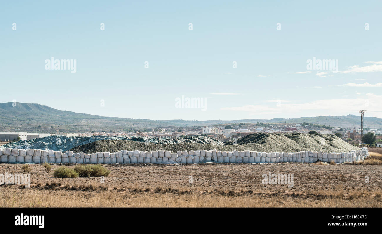 Pour l'usine de traitement des déchets de verre Banque D'Images