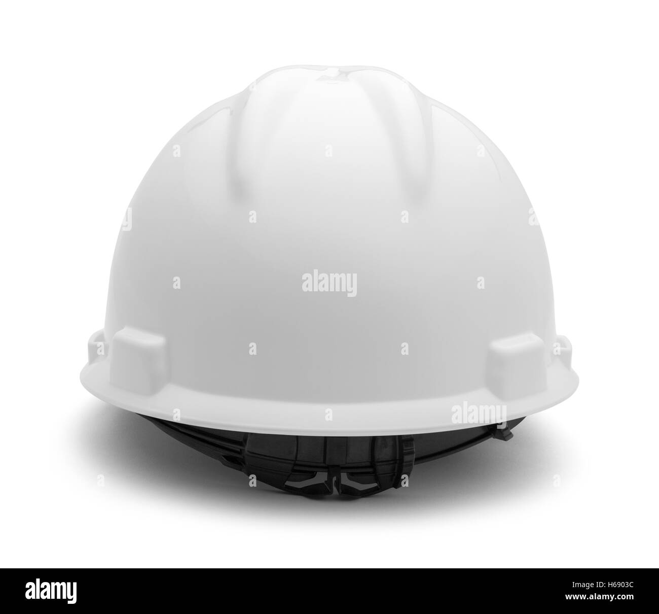 L'arrière du casque blanc isolé sur fond blanc. Banque D'Images