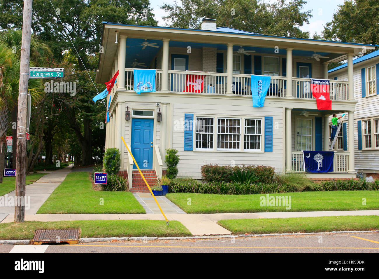 College frat house près de la Citadelle de Charleston SC Banque D'Images
