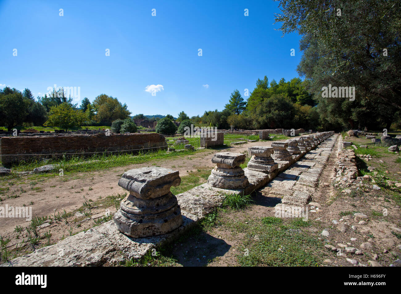 Ancienne Olympie site archéologique en Grèce Banque D'Images