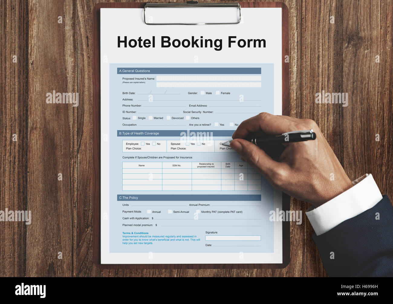 Formulaire de Réservation Réservation d'hôtel Concept Photo Stock - Alamy