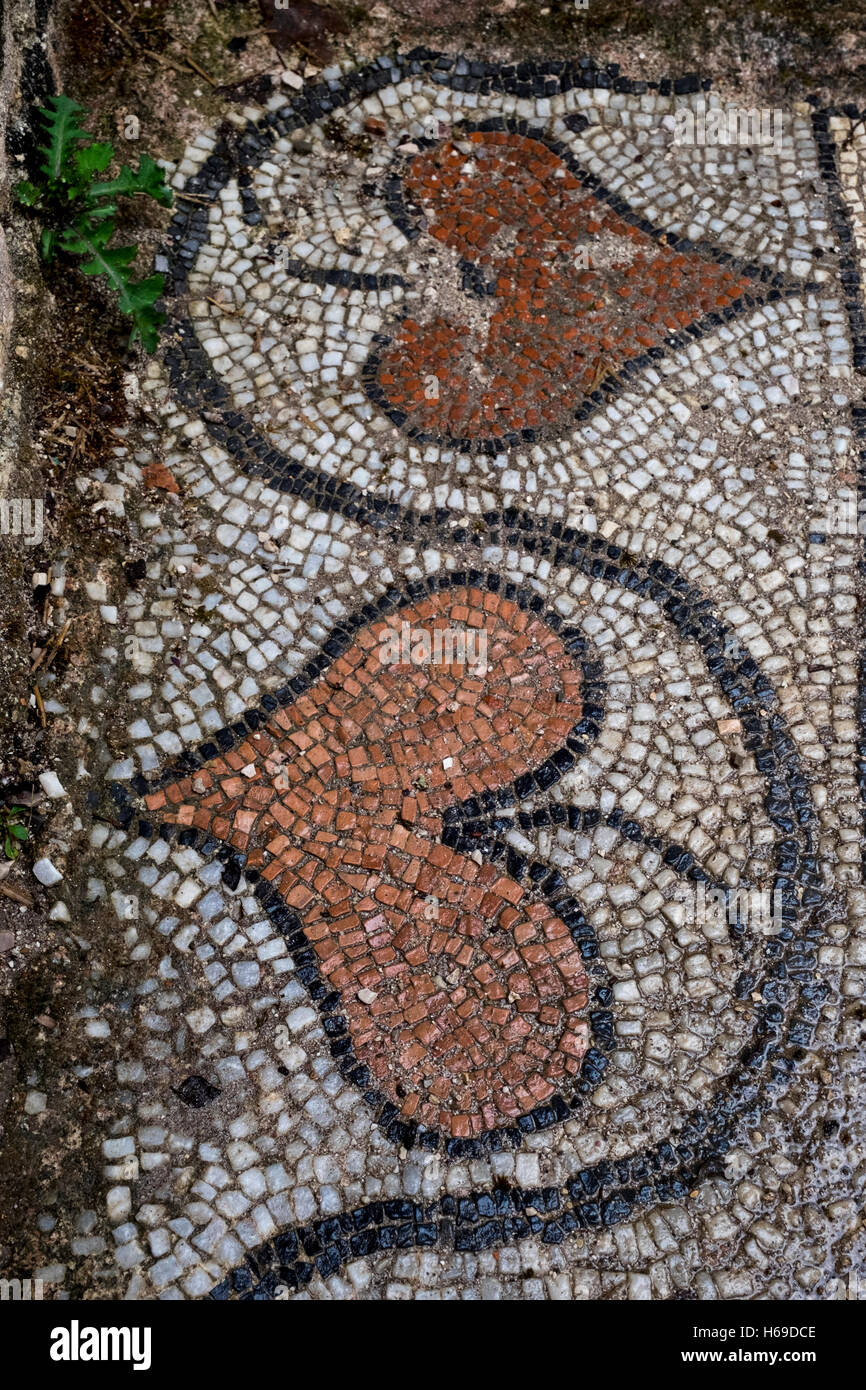 Les ruines de la grande basilique construite au 6ème siècle dans la région de Butrint, Site du patrimoine mondial de l'UNESCO aussi connu comme ancienne Buthr Banque D'Images