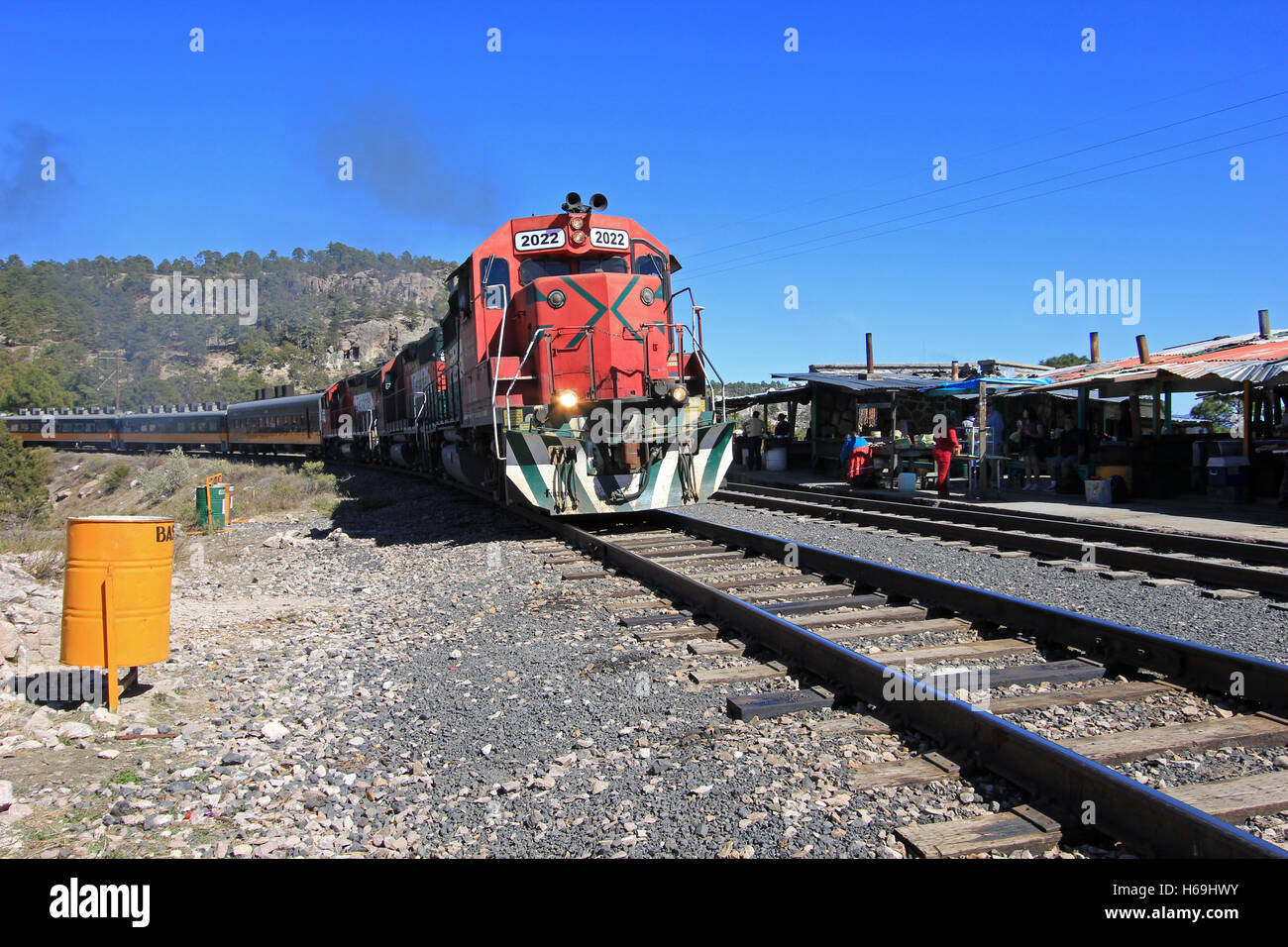 El Chepe train, Copper Canyon, Mexique Banque D'Images