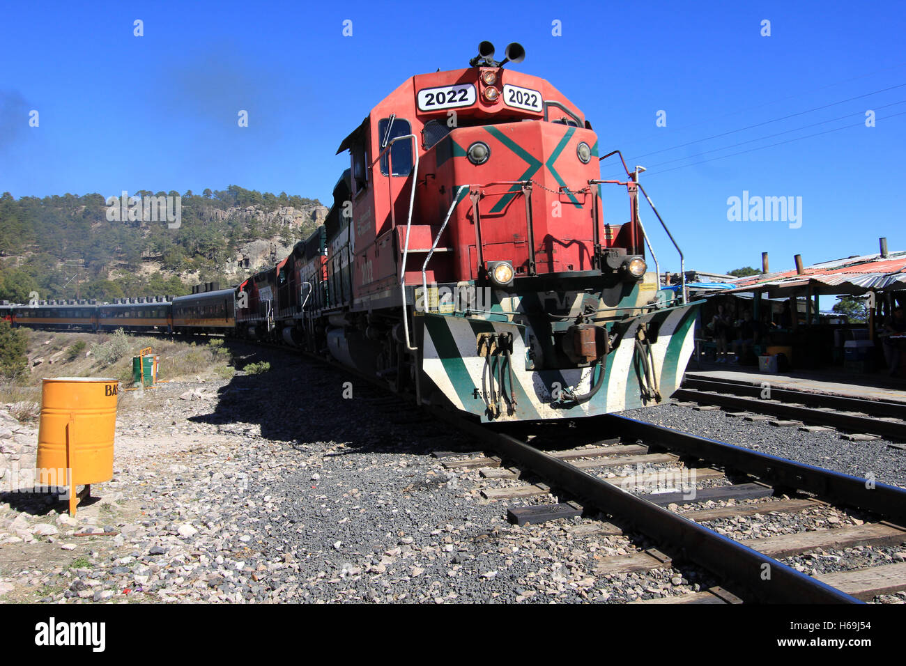 El Chepe train, Copper Canyon, Mexique Banque D'Images