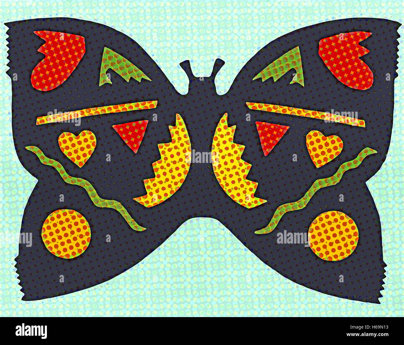 L'image papillon exprimé ici en tant que symbole de transformation et de l'esprit par de nombreuses formes. Banque D'Images