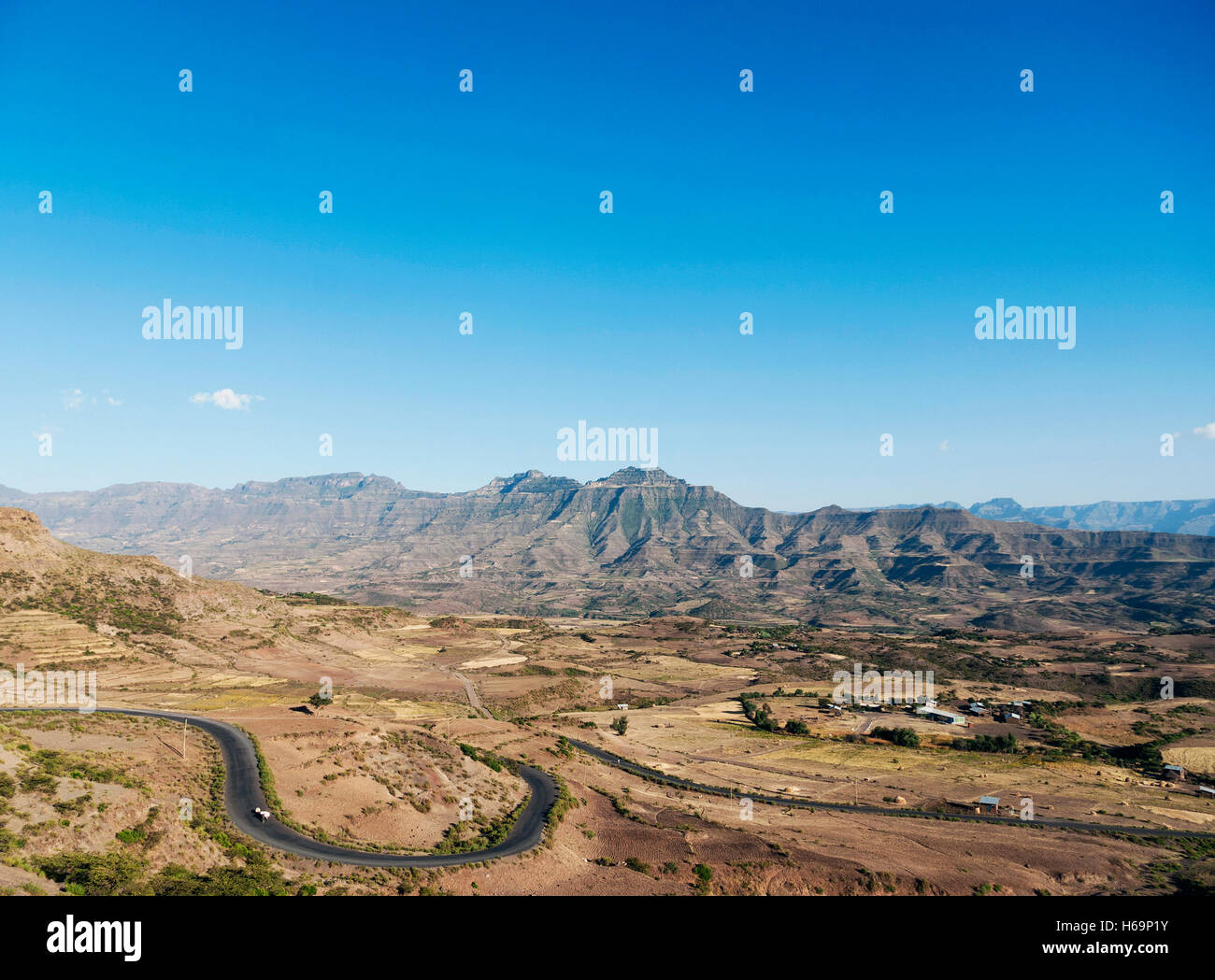 Paysage des montagnes de l'Afrique de l'est près de Lalibela Ethiopie Banque D'Images