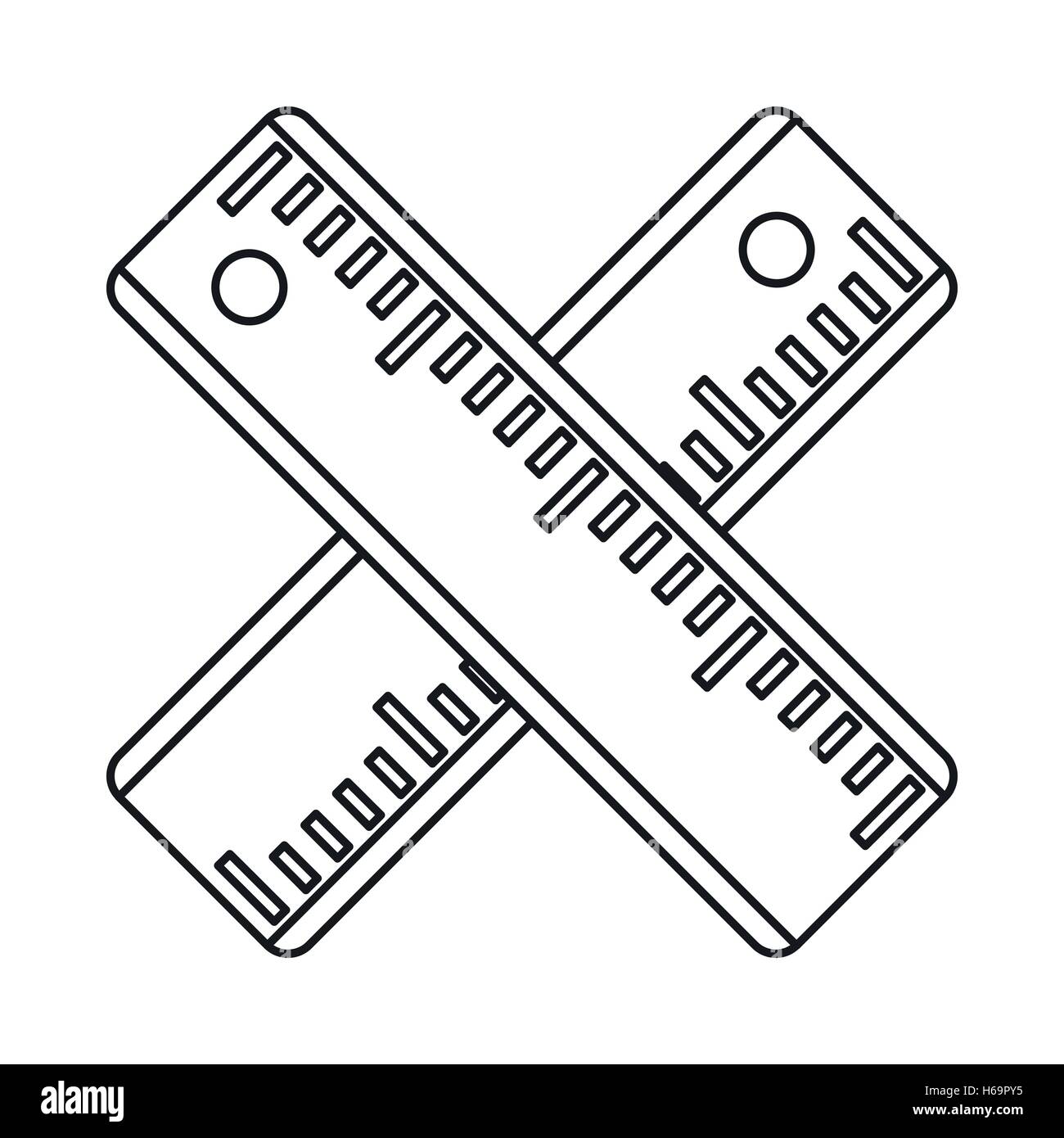 Deux dirigeants croisés, icône de style contour Illustration de Vecteur