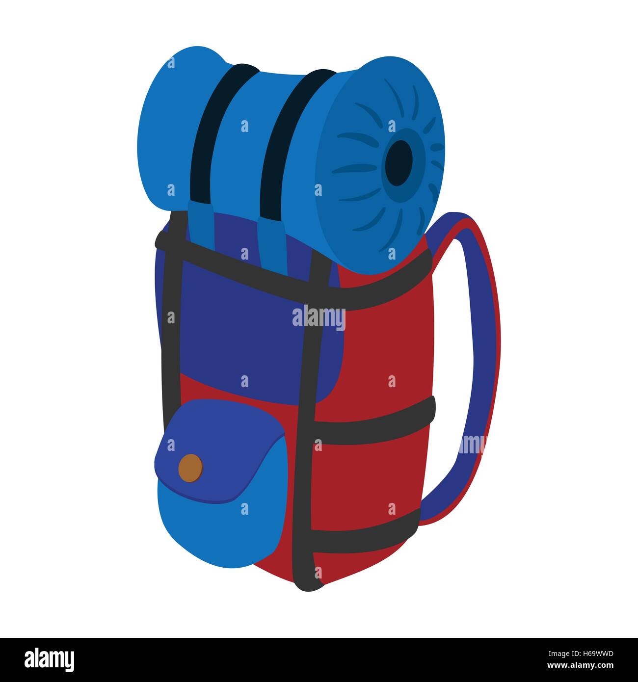 Sac à dos voyage icône dessin animé Illustration de Vecteur